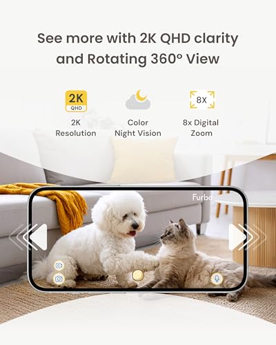 360° 2K Smart Pet Camera with Treat Dispenser