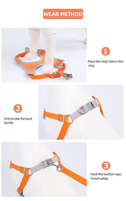 Reflective Breathable Dog Harness & Leash Set