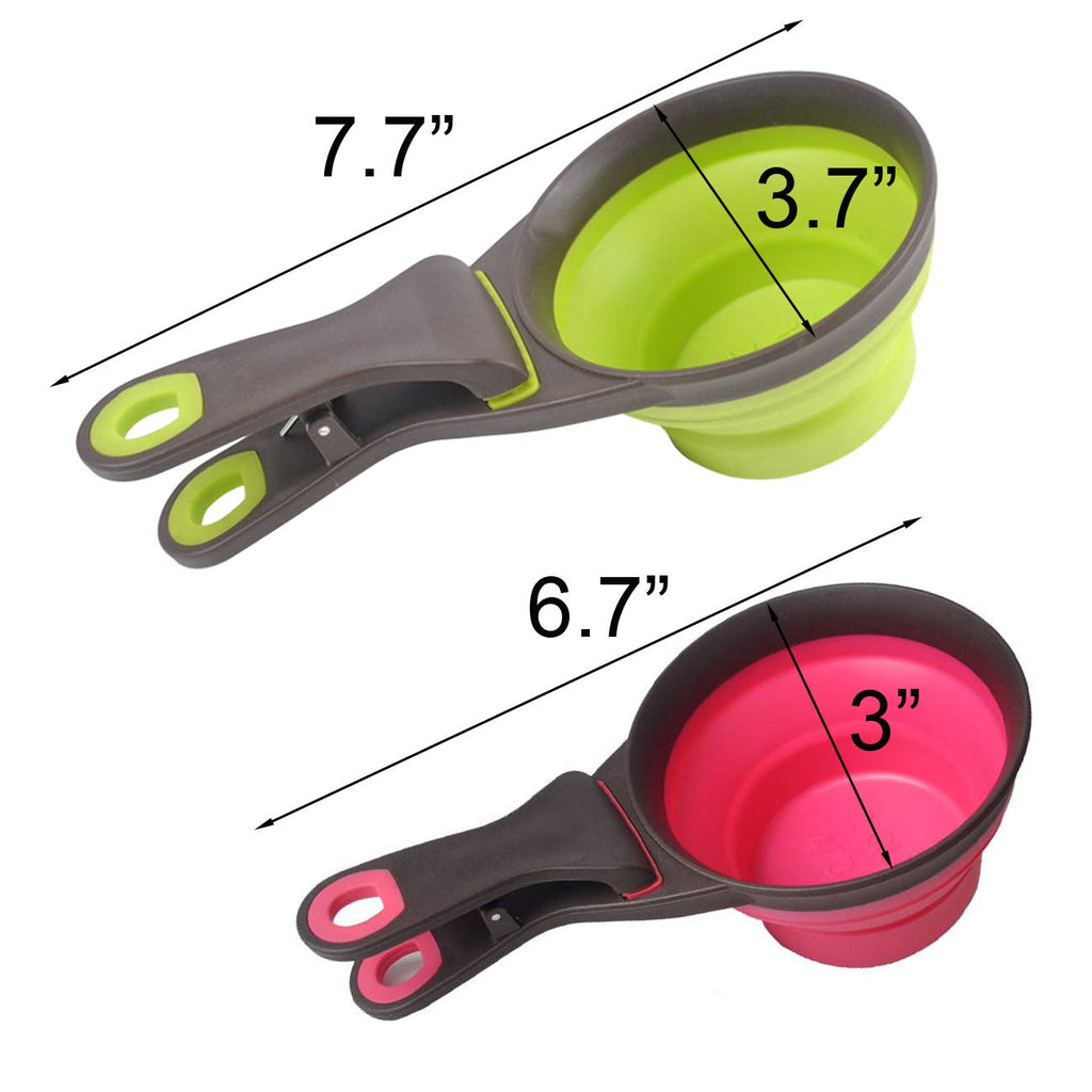 3-in-1 Collapsible Pet Food Scoop & Bag Clip Set