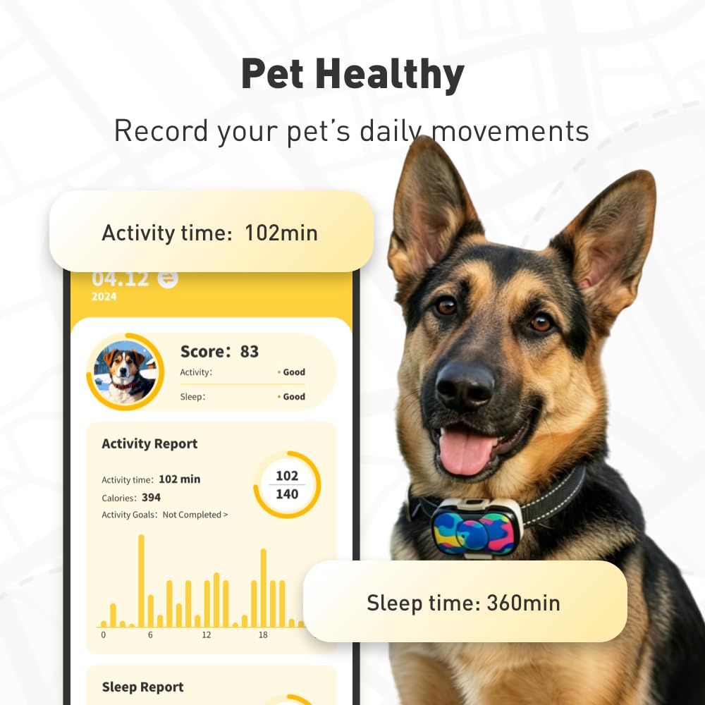 4G GPS Dog Tracker, No Monthly Fee, Virtual Fence, Waterproof, 21D Battery
