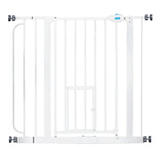 Extra-Wide Walk-Through Dog Gate with Pet Door
