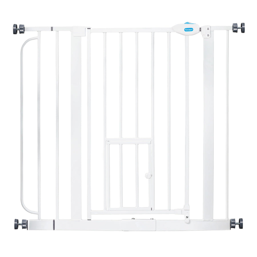 Extra-Wide Walk-Through Dog Gate with Pet Door