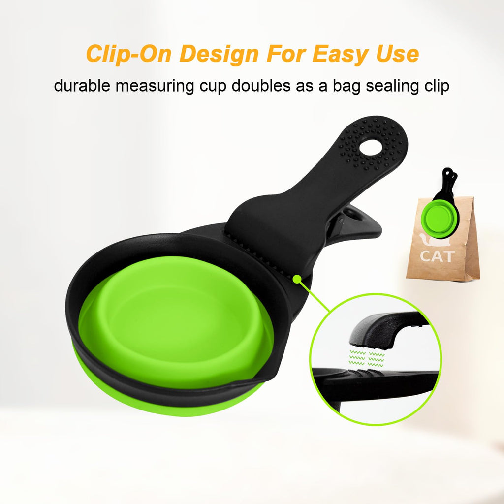 3-in-1 Collapsible Pet Food Scoop & Bag Clip