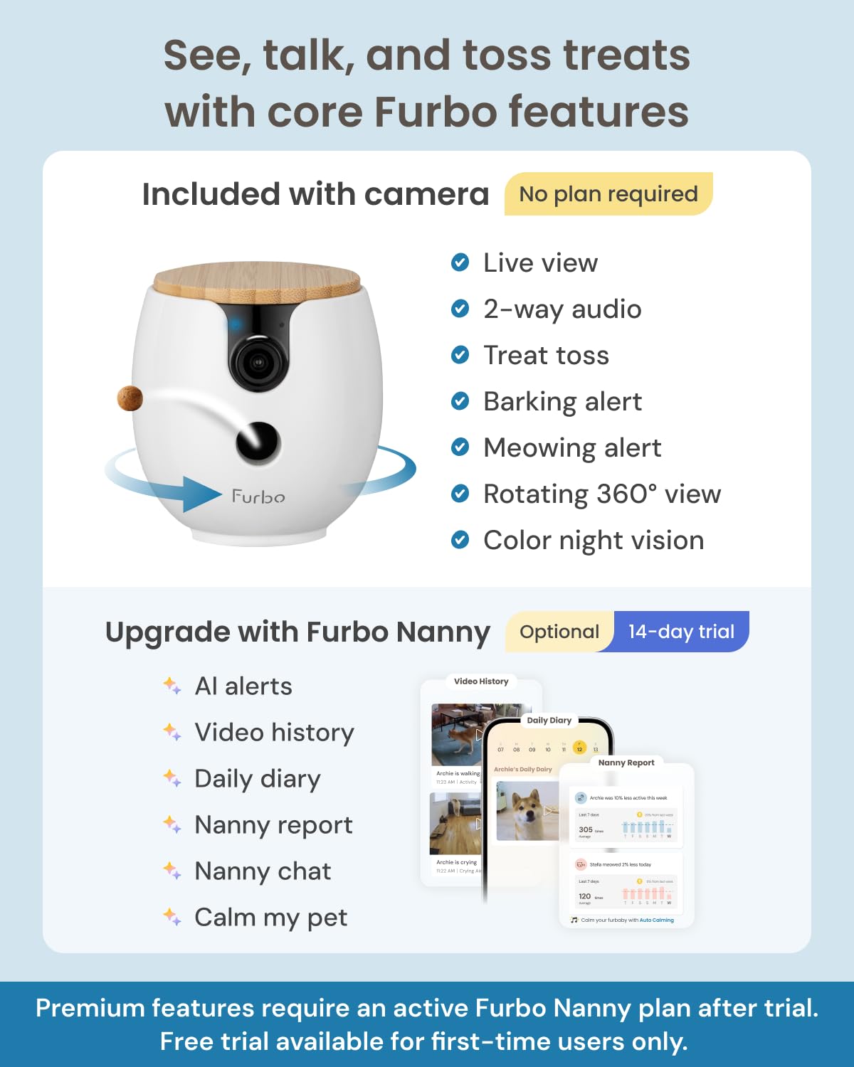 360° 2K Smart Pet Camera with Treat Dispenser
