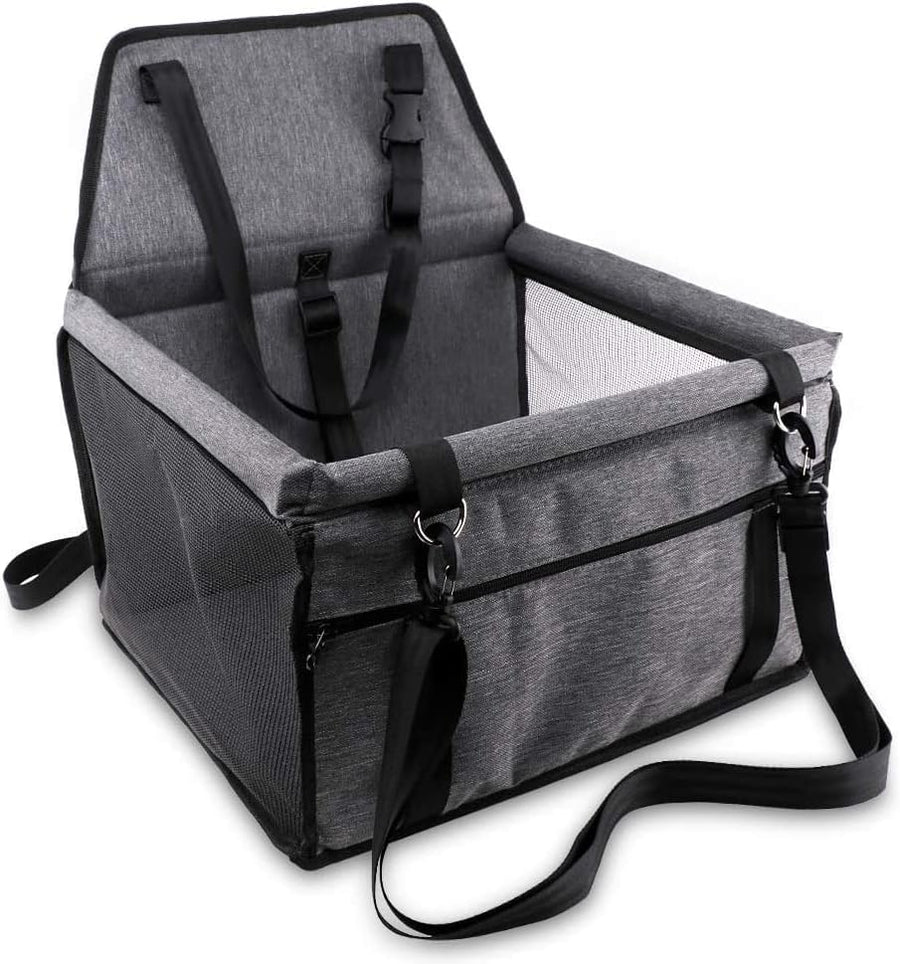 Pet Booster Car Seat with Safety Tether & Mesh Window