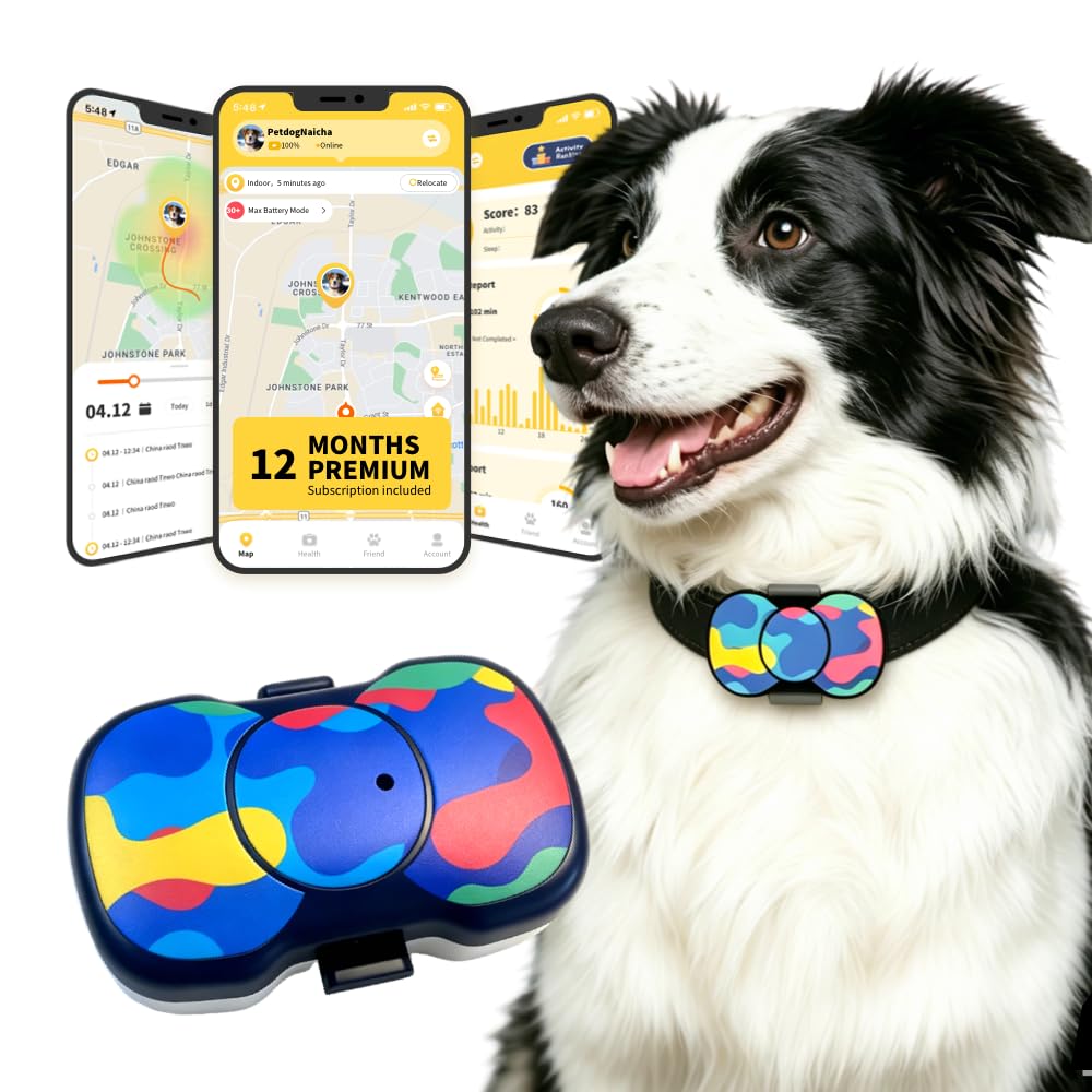 4G GPS Dog Tracker, No Monthly Fee, Virtual Fence, Waterproof, 21D Battery