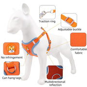 Reflective Breathable Dog Harness & Leash Set