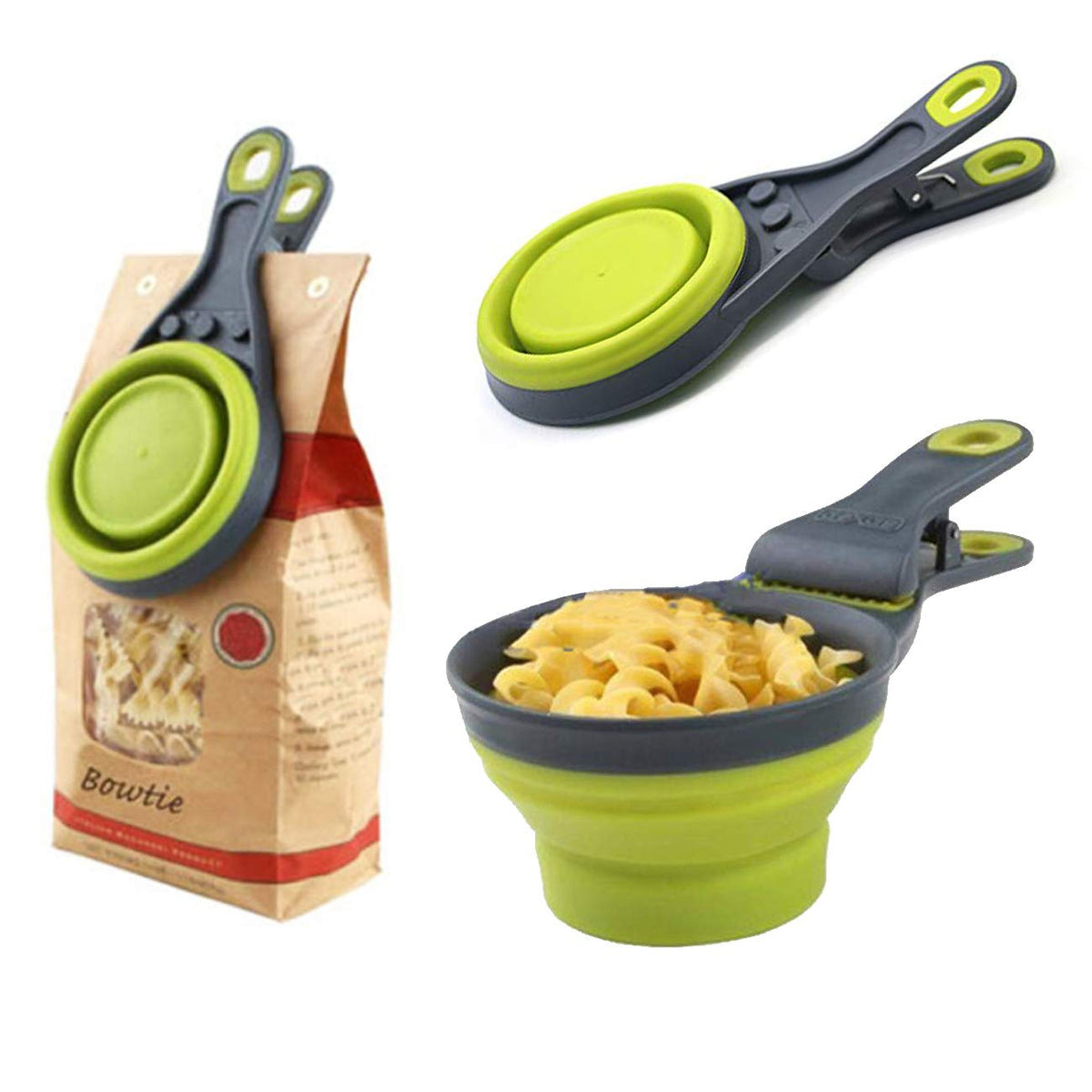 3-in-1 Collapsible Pet Food Scoop & Bag Clip Set