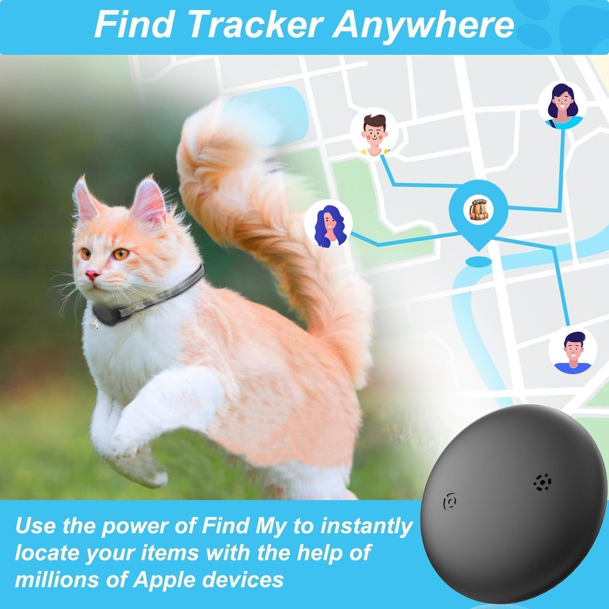 Cat GPS Tracking Collar (iOS & Android), Bluetooth