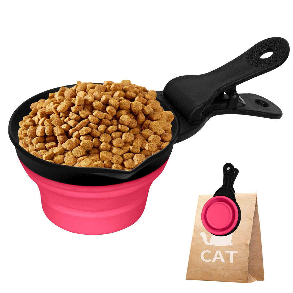 3-in-1 Collapsible Pet Food Scoop & Bag Clip