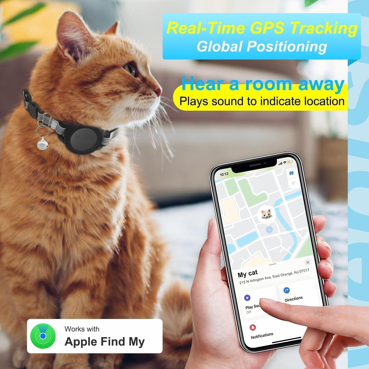 Cat GPS Tracking Collar (iOS & Android), Bluetooth