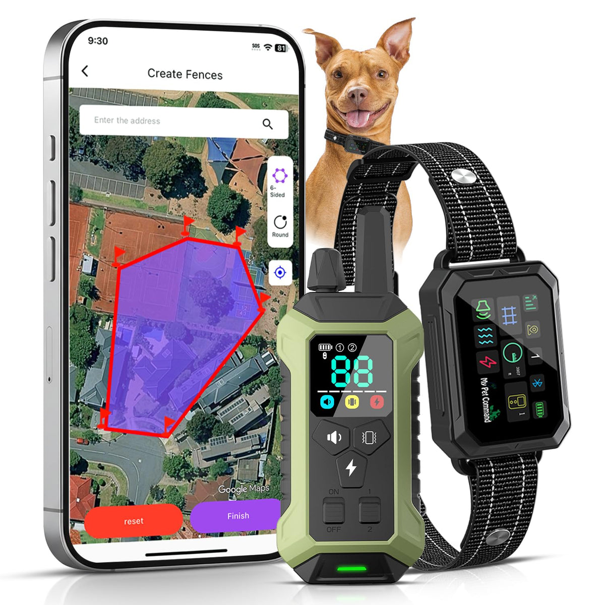 2-in-1 GPS Dog Fence & Training Colla