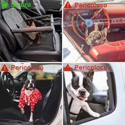 Pet Booster Car Seat with Safety Tether & Mesh Window