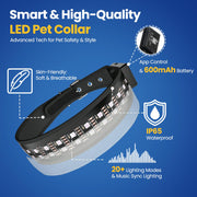 UNISE Customizable LED Dog Collar, RGB Color Changing Light Up Dog Collar