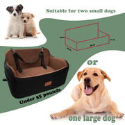Washable Dog Car Seat with Dual Safety Leashes