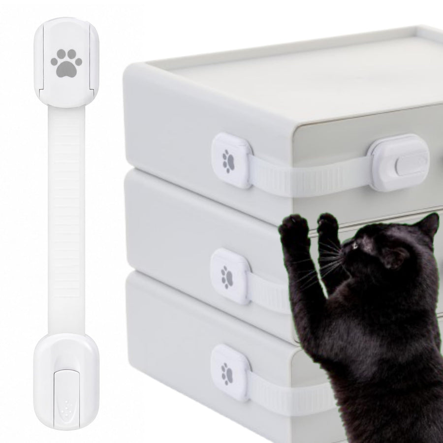 10 Pack Cat Proof Cabinet Locks, Trash Can Lock for Dogs (White)