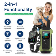 2-in-1 GPS Dog Fence & Training Colla