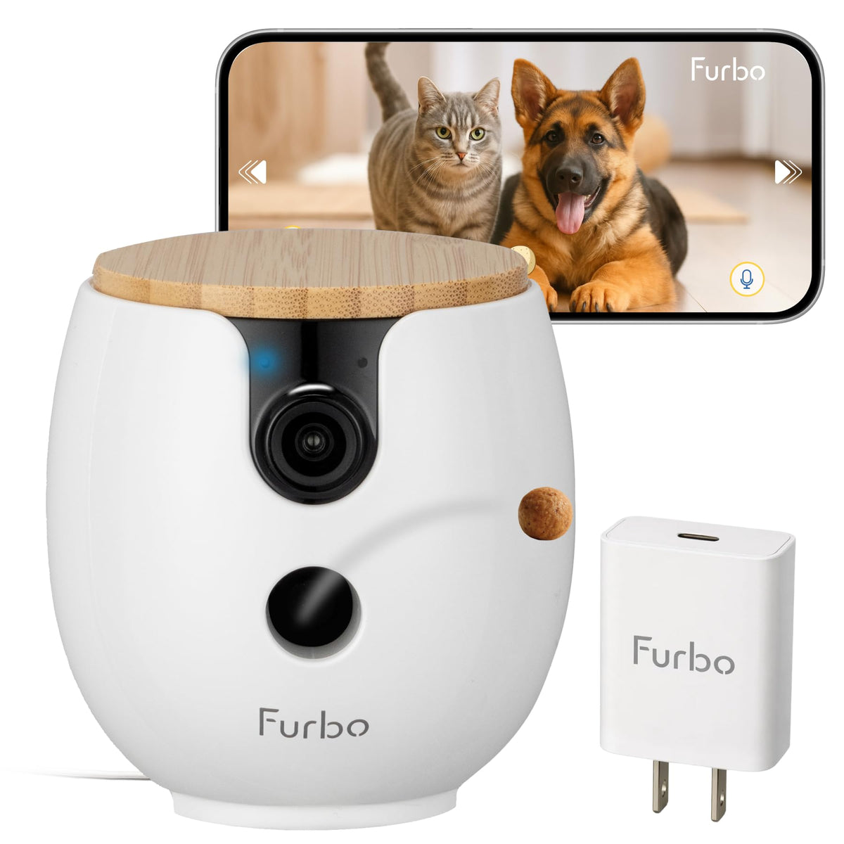 360° 2K Smart Pet Camera with Treat Dispenser