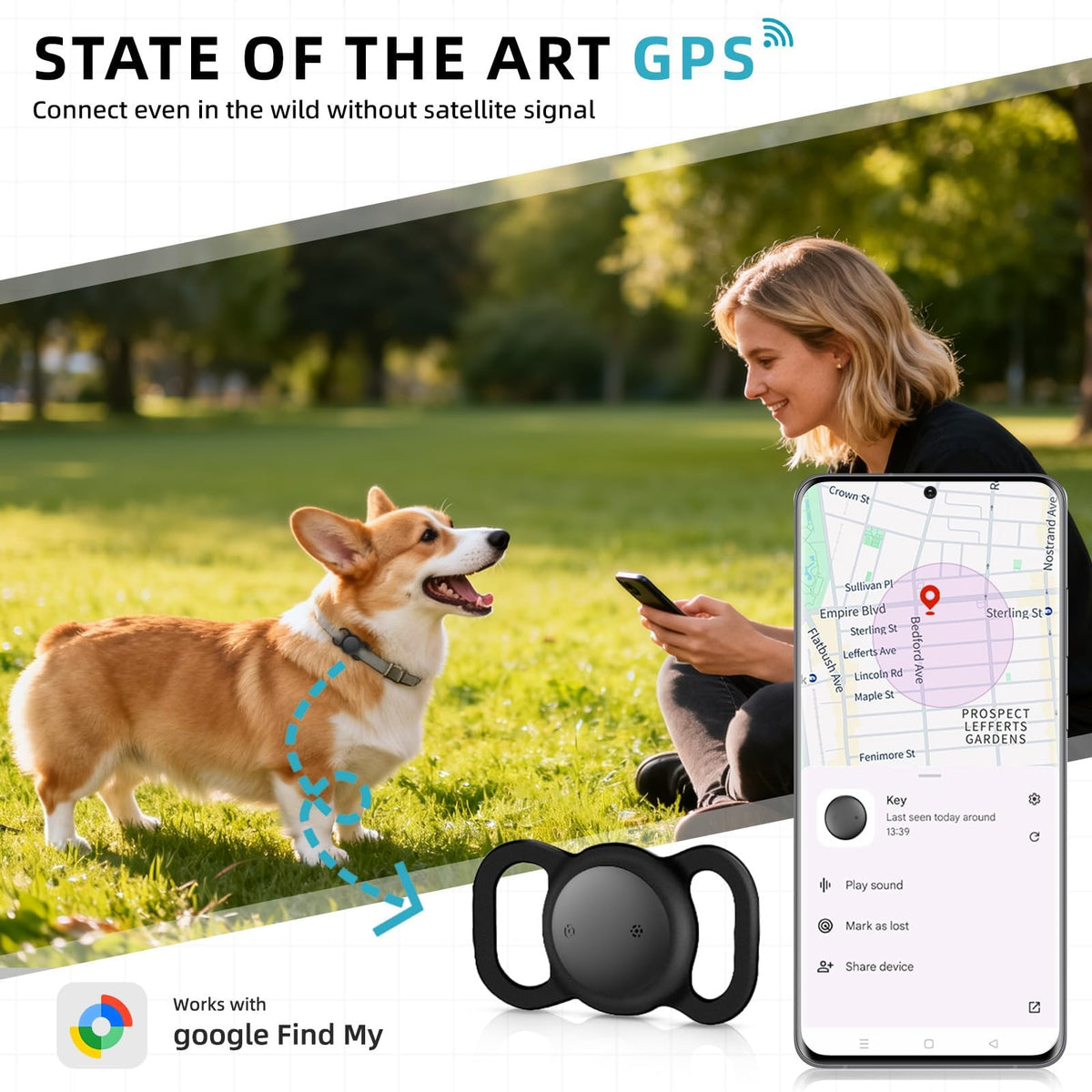 Android GPS Dog Collar, no Subscription, Tracks Pets/Kids/Vehicles 2-Pack