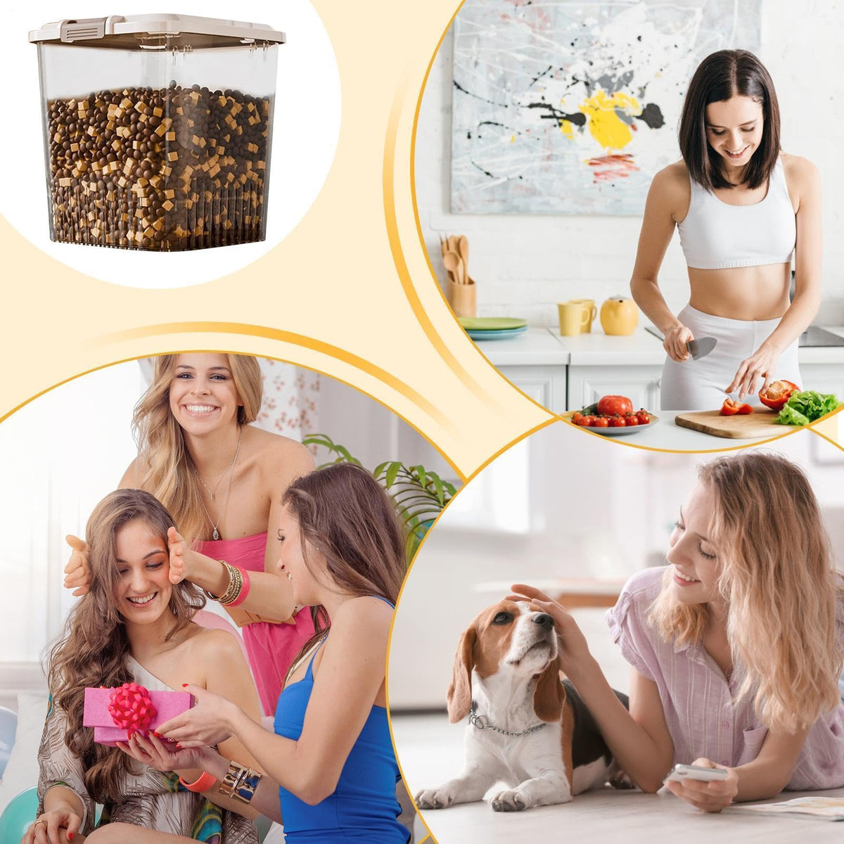 Dog Food Container - Clear Airtight Treat Container Canister