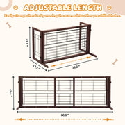 Adjustable Freestanding Wooden Dog Gate