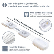 10 Pack Cat Proof Cabinet Locks, Trash Can Lock for Dogs (White)