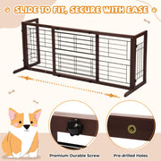 Adjustable Freestanding Wooden Dog Gate