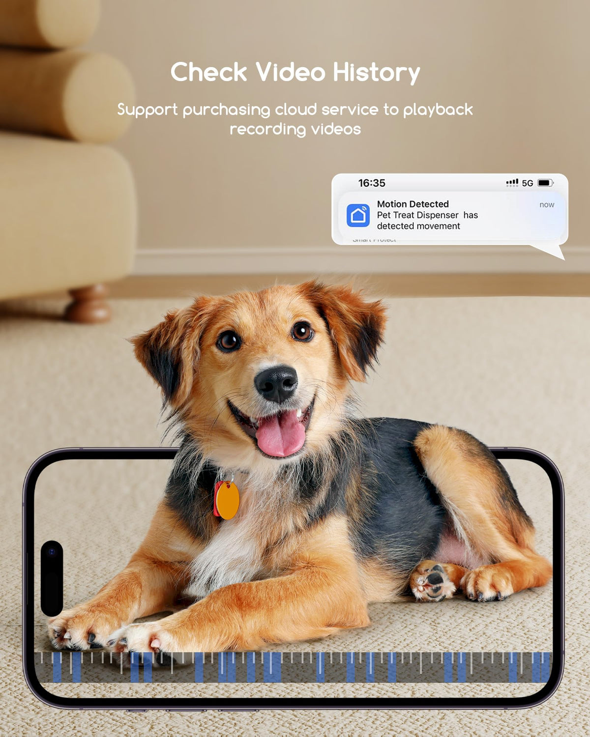 2K Smart Pet Camera with Treat Dispenser