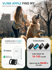 GPS Tracker, iOS, No Monthly Fee, Smart Pet Activity Tracker, White 2P