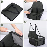 Pet Booster Car Seat with Safety Tether & Mesh Window