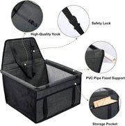 Pet Booster Car Seat with Safety Tether & Mesh Window