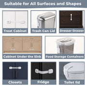 10 Pack Cat Proof Cabinet Locks, Trash Can Lock for Dogs (White)