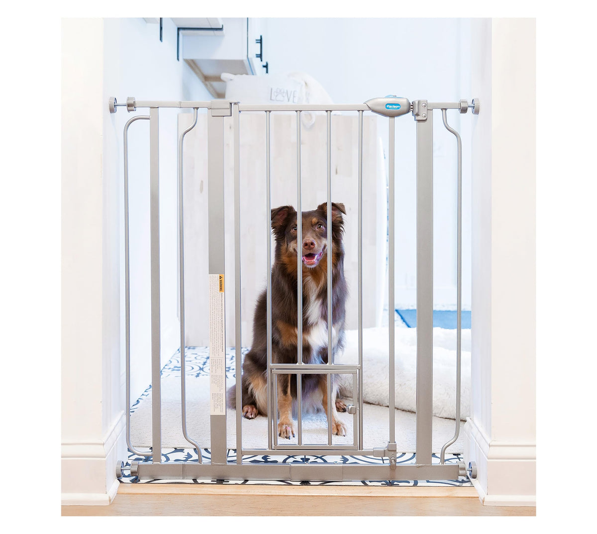 Extra-Wide Walk-Through Dog Gate with Pet Door