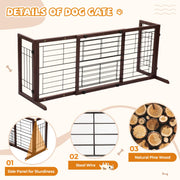 Adjustable Freestanding Wooden Dog Gate