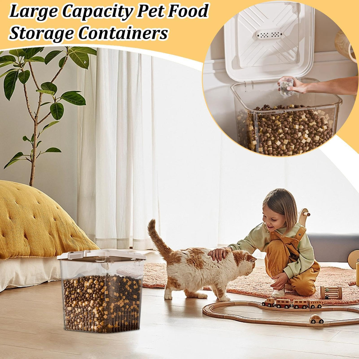 Dog Food Container - Clear Airtight Treat Container Canister