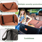 Washable Dog Car Seat with Dual Safety Leashes